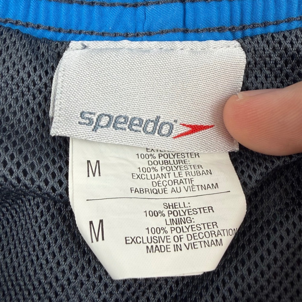 Speedo Swim Trunks Men's Size Medium Gray Blue Cargo Pocket Board Shorts - Picture 3 of 10